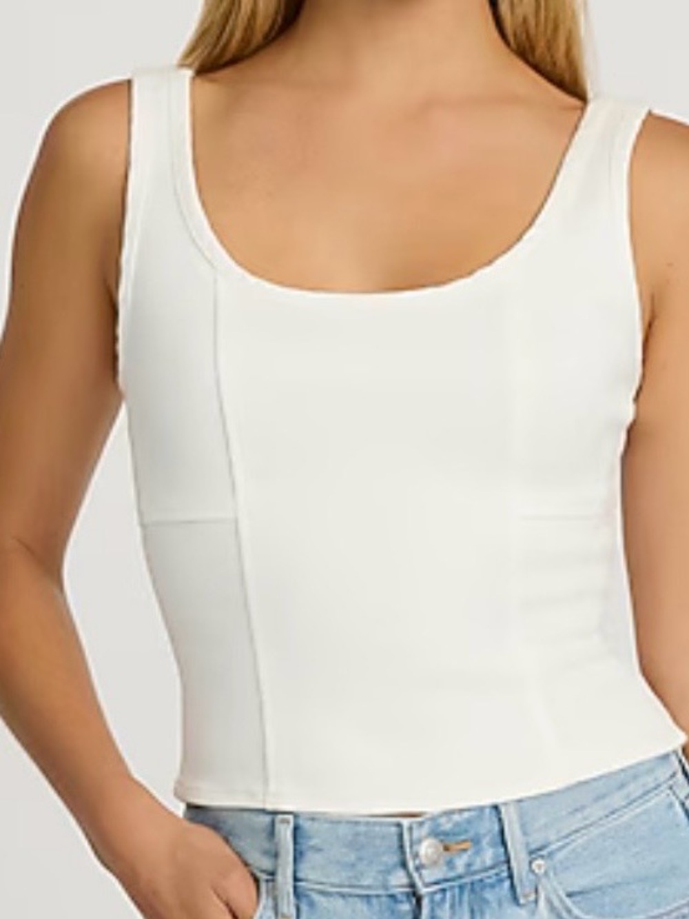 Express White Scoop Tank Top